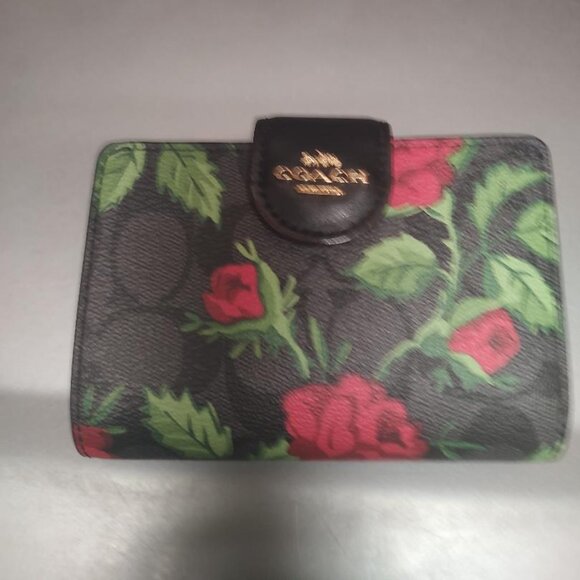 Coach Black Rose Wallet - Picture 2 of 9